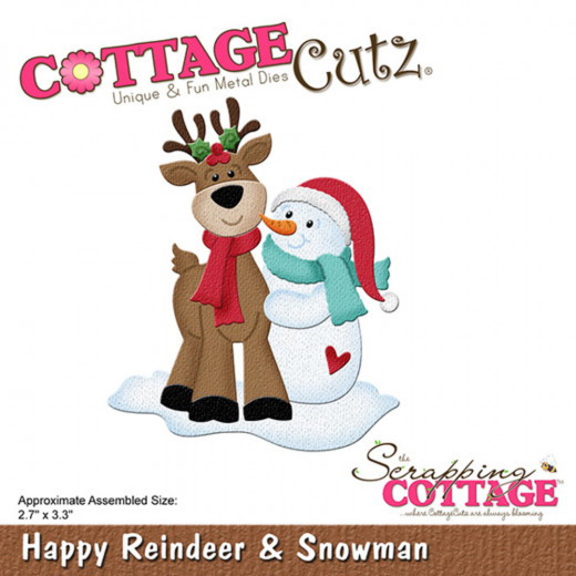 Cottage Cutz Die - Happy Reindeer and Snowman