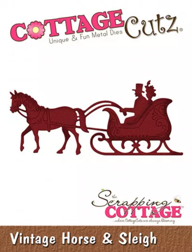 Cottage Cutz Die - Vintage Horse & Sleigh