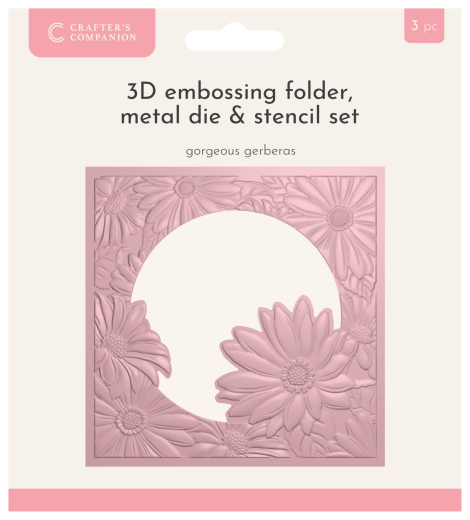 3D Embossing Folder, Cutting Die & Stencils Set - Macro Aperture Folders - Gorgeous Gerberas