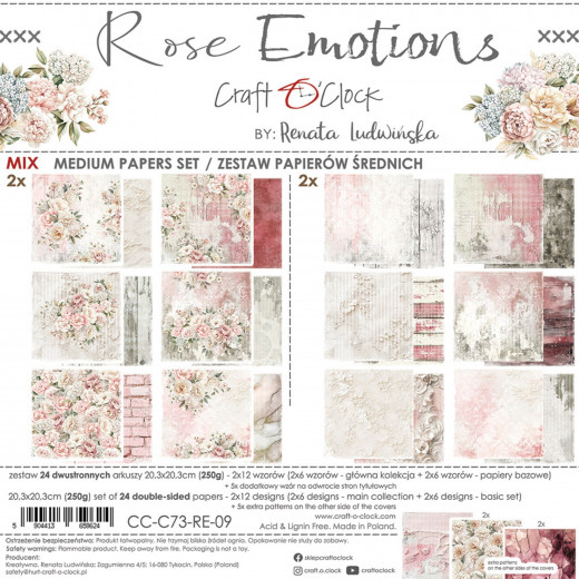 Rose Emotions - 8x8 Medium Paper Set