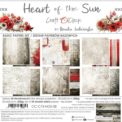 Heart of the Sun - 8x8 Basic Paper Set