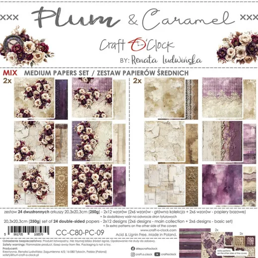 Plum & Caramel - 8x8 Medium Paper Set