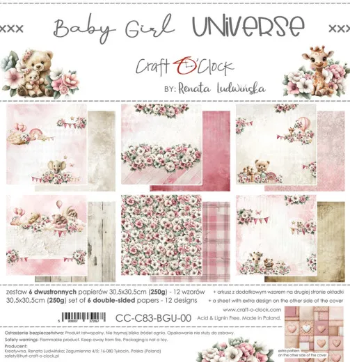 Baby Girl Universe - 12x12 Paper Set