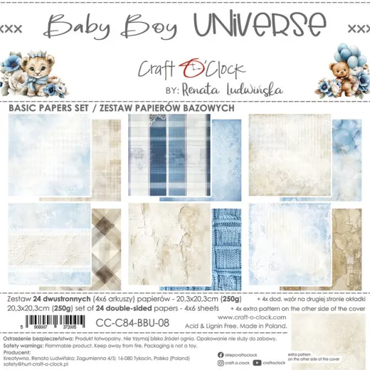 Baby Boy Universe - 8x8 Basic Paper Set