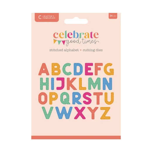 Metal Die - Celebrate Good Times - Stitched Alphabet