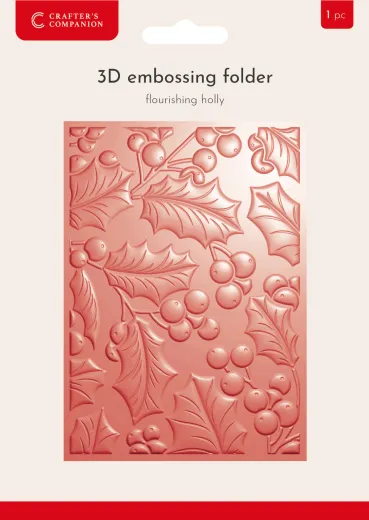 3D Embossing Folder - Christmas - Flourishing Holly