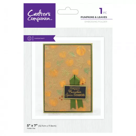 Embossing Folder - Pearl Powder - Pumpkins & Leaves