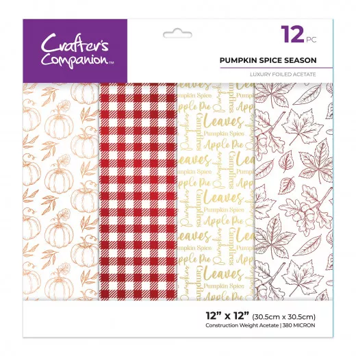 12x12 Luxury Foiled Acetate Pack - Pumpkin Spice Season