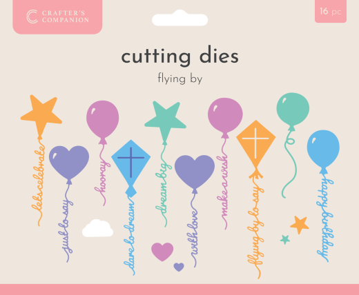 Metal Die - Sentiment Balloons - Flying By...