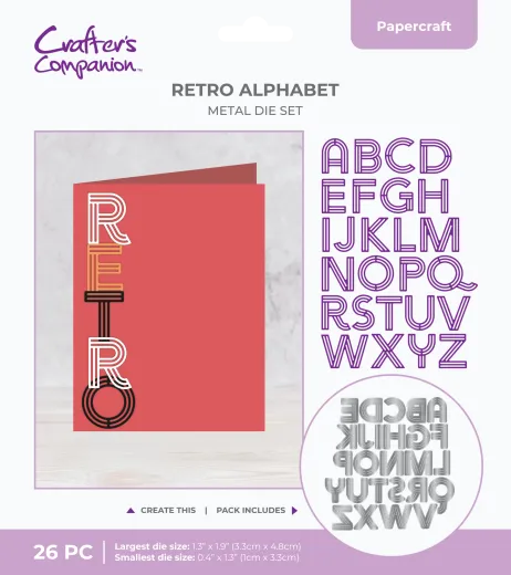 Metal Die - Retro Numbers - Retro Alphabet
