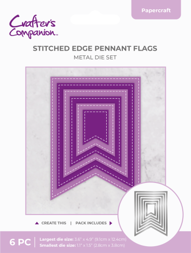 Metal Die - Stitched Edge Pennant Flags