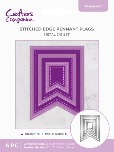 Metal Die - Stitched Edge Pennant Flags