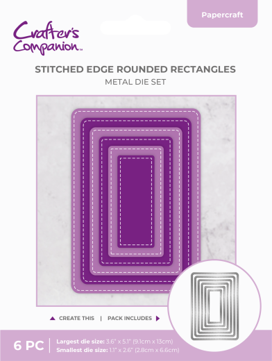 Metal Die - Stitched Edge Rounded Rectangles