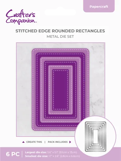 Metal Die - Stitched Edge Rounded Rectangles