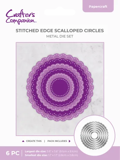 Metal Die - Stitched Edge Scalloped Circles