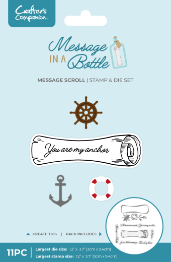 Stamp and Die Set - Message in a Bottle - Message Scroll