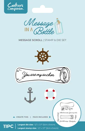 Stamp and Die Set - Message in a Bottle - Message Scroll
