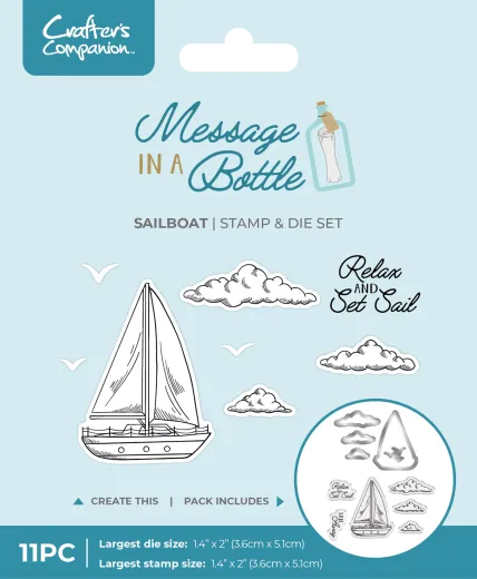 Stamp and Die Set - Message in a Bottle - Sailboat