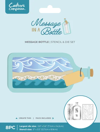 Metal Die & Stencil Set - Message in a Bottle - Message Bottle