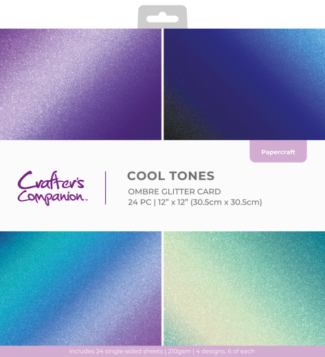 Ombre Glitter - 12x12 Paper Pad - Cool Tones