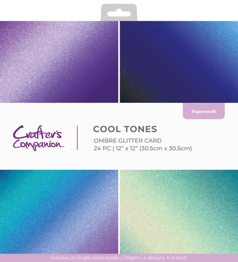 Ombre Glitter - 12x12 Paper Pad - Cool Tones