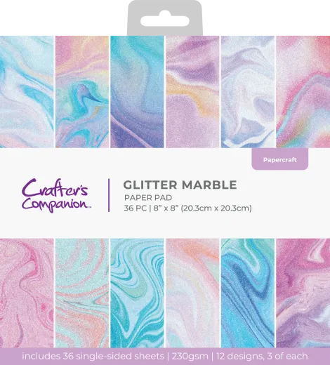 Glitter Marble - 8x8 Inch Paper Pad