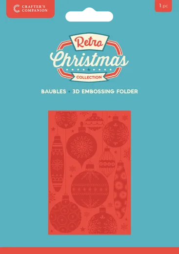 3d Embossing Folder - Retro Christmas - Baubles