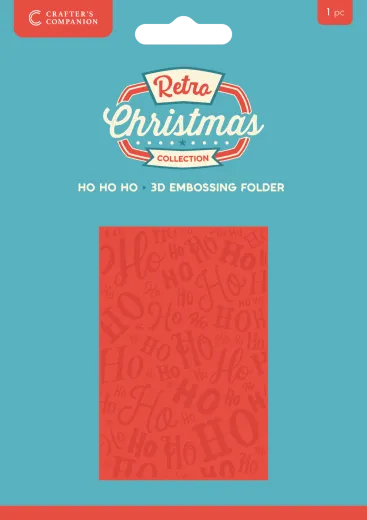 3D Embossing Folder - Retro Christmas - Ho Ho Ho