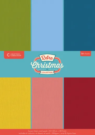 Retro Christmas - A4 Luxury Linen Cardstock