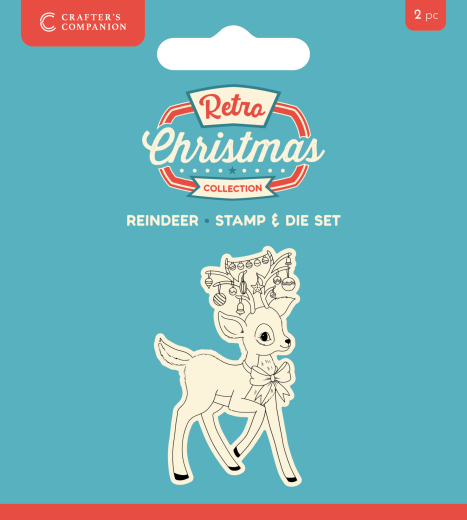 Clear Stamp & Cutting Die - Retro Christmas - Reindeer