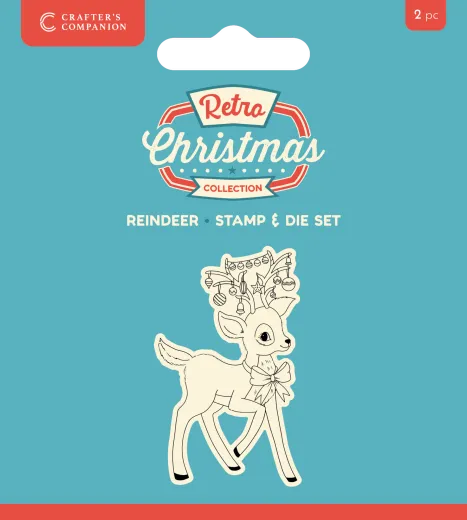 Clear Stamp & Cutting Die - Retro Christmas - Reindeer