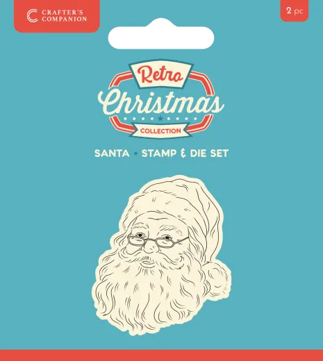 Clear Stamp & Cutting Die - Retro Christmas - Santa
