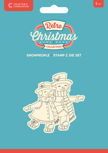 Clear Stamp & Cutting Die - Retro Christmas - Snowpeople