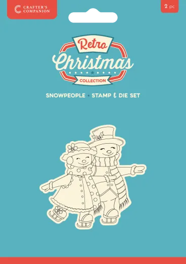 Clear Stamp & Cutting Die - Retro Christmas - Snowpeople