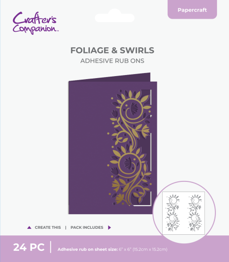 Cut in Edge Adhesive Rub Ons - Foliage & Swirls