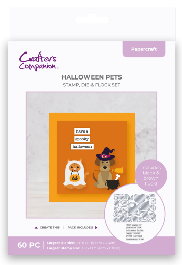 Stamp, Die & Flock Set - Halloween Pets