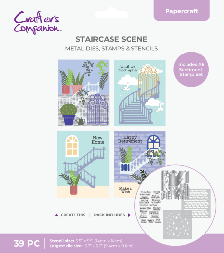 Stamp, Die and Stencil Set - Staircase Scene