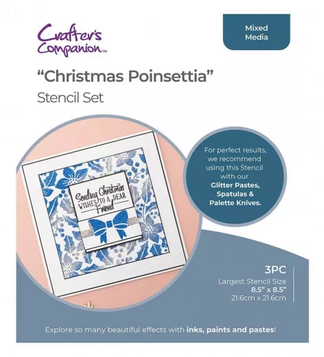 Crafters Companion- Stencil Set - Christmas Poinsettia