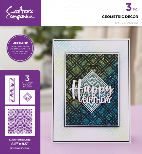 Crafters Companion - Stencil Set - Geometric Décor