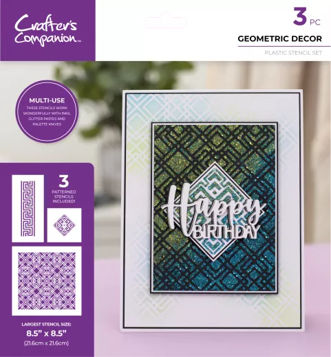 Crafters Companion - Stencil Set - Geometric Décor