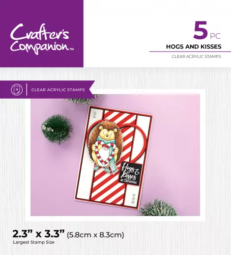 Clear Stamps - Cute Christmas Characters - Hog and Kisses