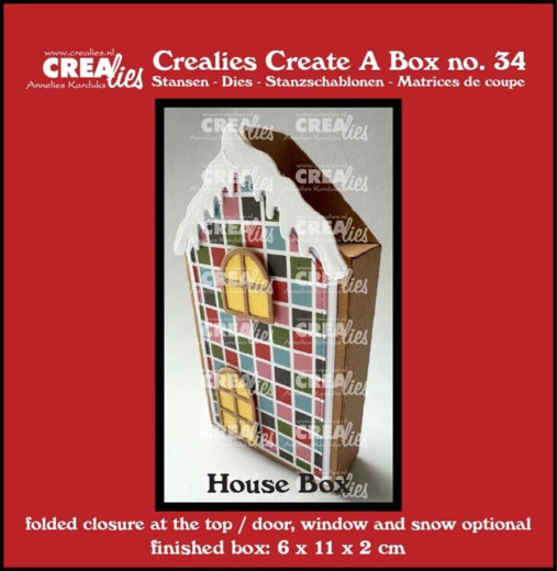 CREAlies Create A Box - No. 34 - Flat Box House with Door, Window and Snow