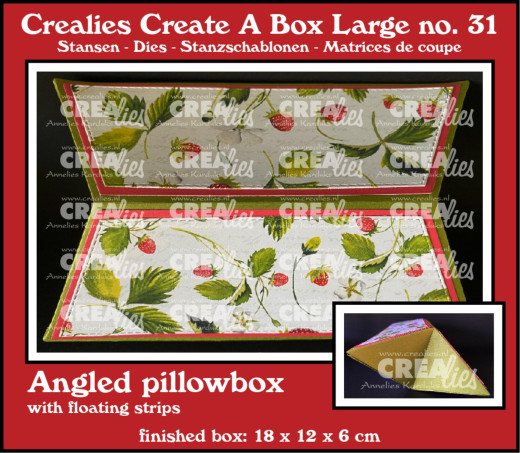 CREAlies Create A Box Large No. 31 - Angled Pillowbox Large with Floating Strips