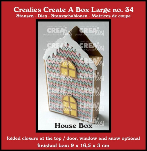 CREAlies Create A Box - No. 34 - Large Flat box House with door, window and snow