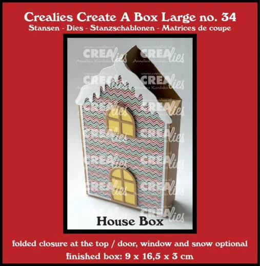 CREAlies Create A Box - No. 34 - Large Flat box House with door, window and snow
