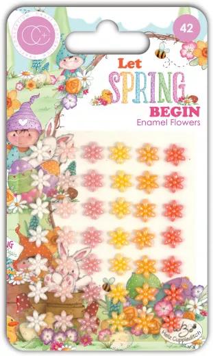 Adhesive Enamel Flowers - Let Spring Begin