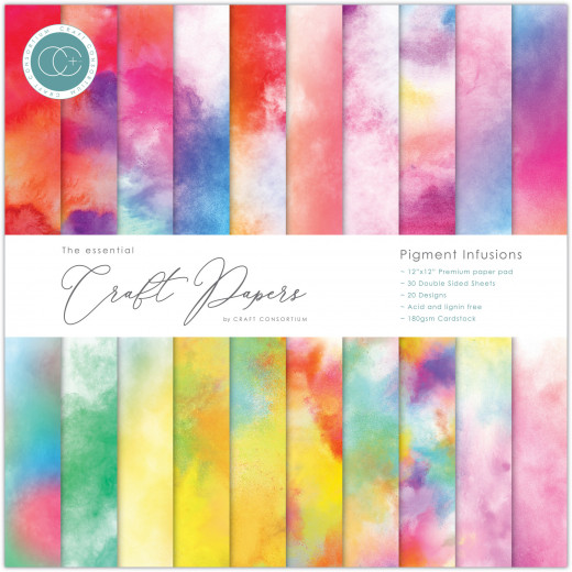 Essential Craft Papers - 12x12 Paper Pad - Pigment Infusions