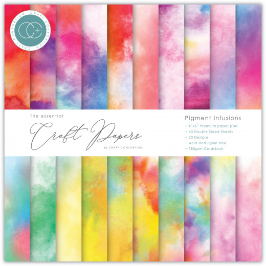 Essential Craft Papers - 6x6 Paper Pad - Pigment Infusions