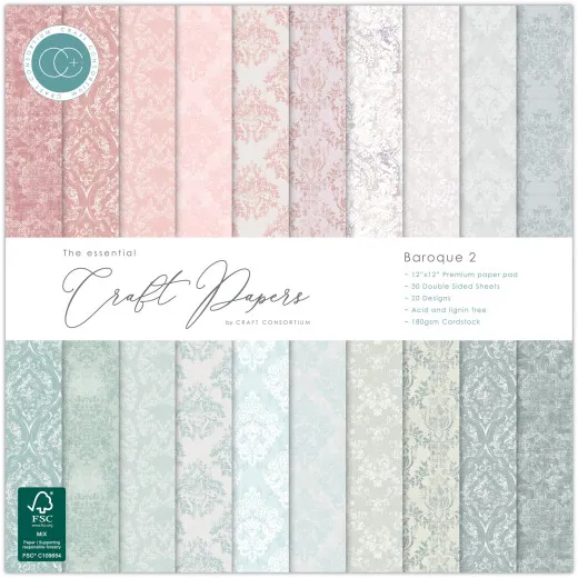Essential Craft Papers - 12x12 Paper Pad - Baroque 2
