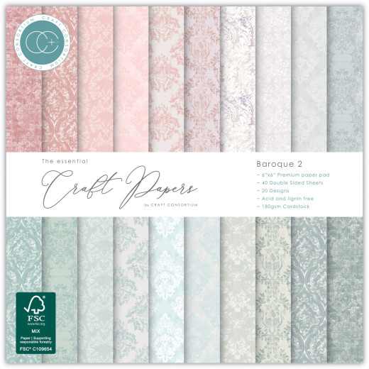 Essential Craft Papers - 6x6 Paper Pad - Baroque 2